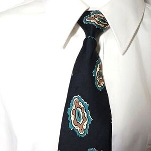 Vintage Elegant Navy Blue Patterned Men's Tie